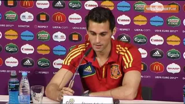 Пресс-конференция защитника сборной Испании Альваро Арбелоа