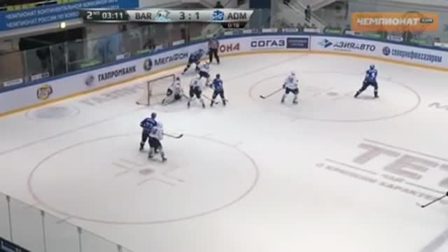 Видео.4-1 Савченко ("Барыс") увеличивает разрыв в счете