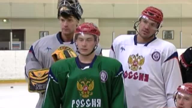 Сюжет о тренировке сборной России по хоккею