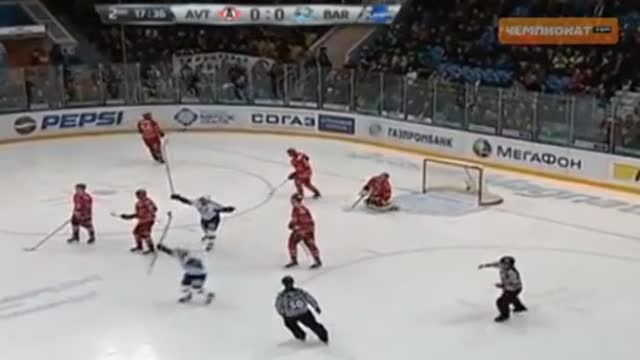 Видео. 0:1 Савченко ("Барыс") открывает счёт в матче