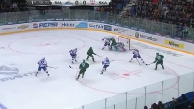Видео. 1:0 Кольцов ("Салават Юлаев") открывает счёт в матче